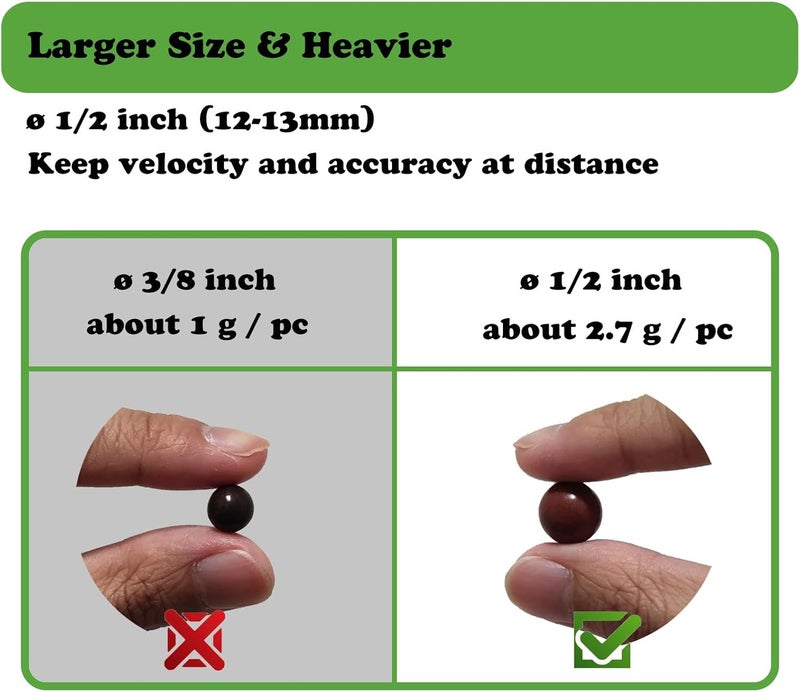 Timbocca Slingshot Ammo 1/2 Inch,Biodegradable Clay Sling Shot Ammo Ball 12mm - 13mm for Hunting and Target Practice - Image 2
